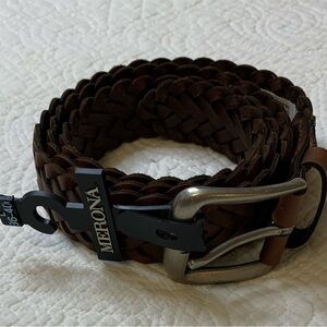 Merona Brown Braided Leather Belt